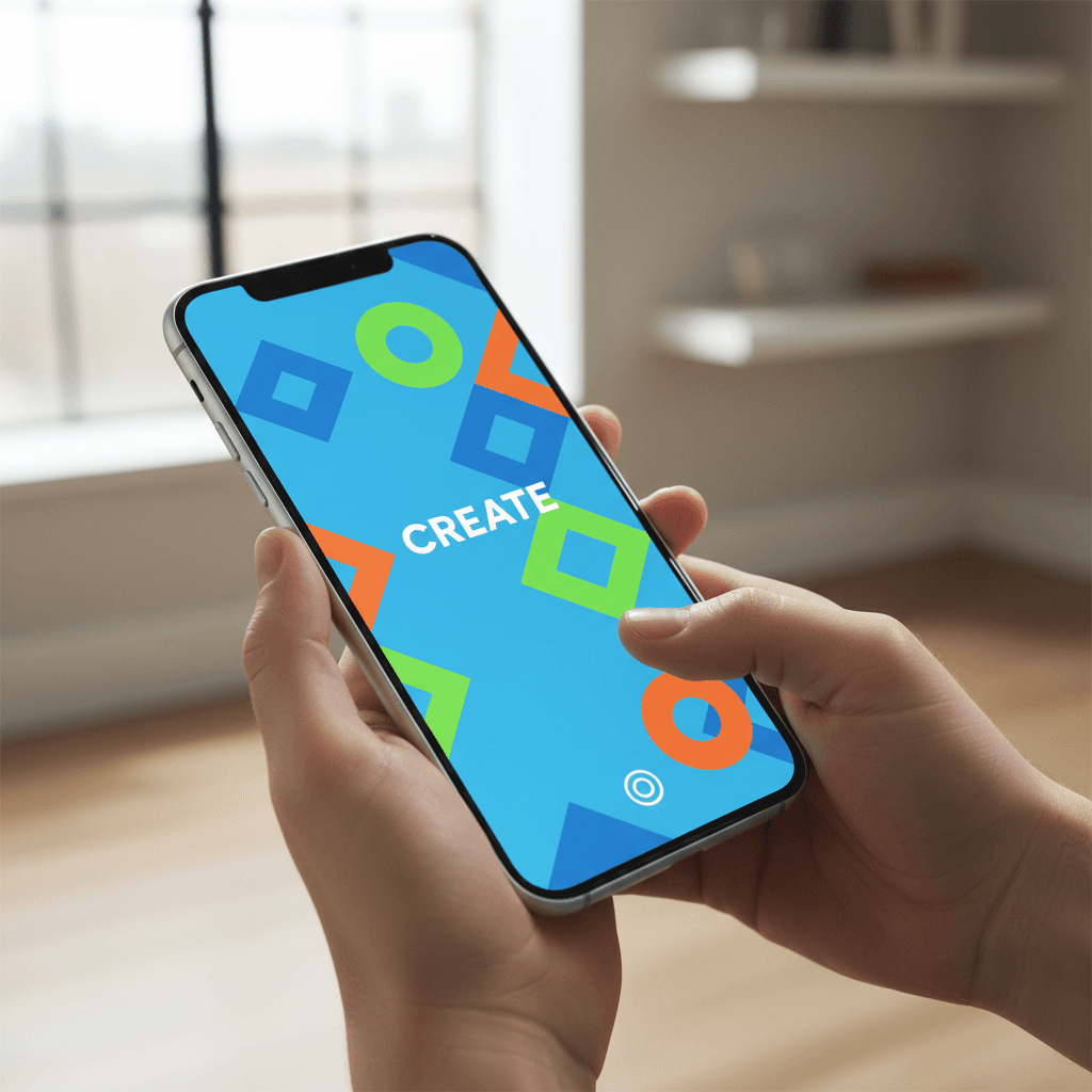 Person holding smartphone with bright display