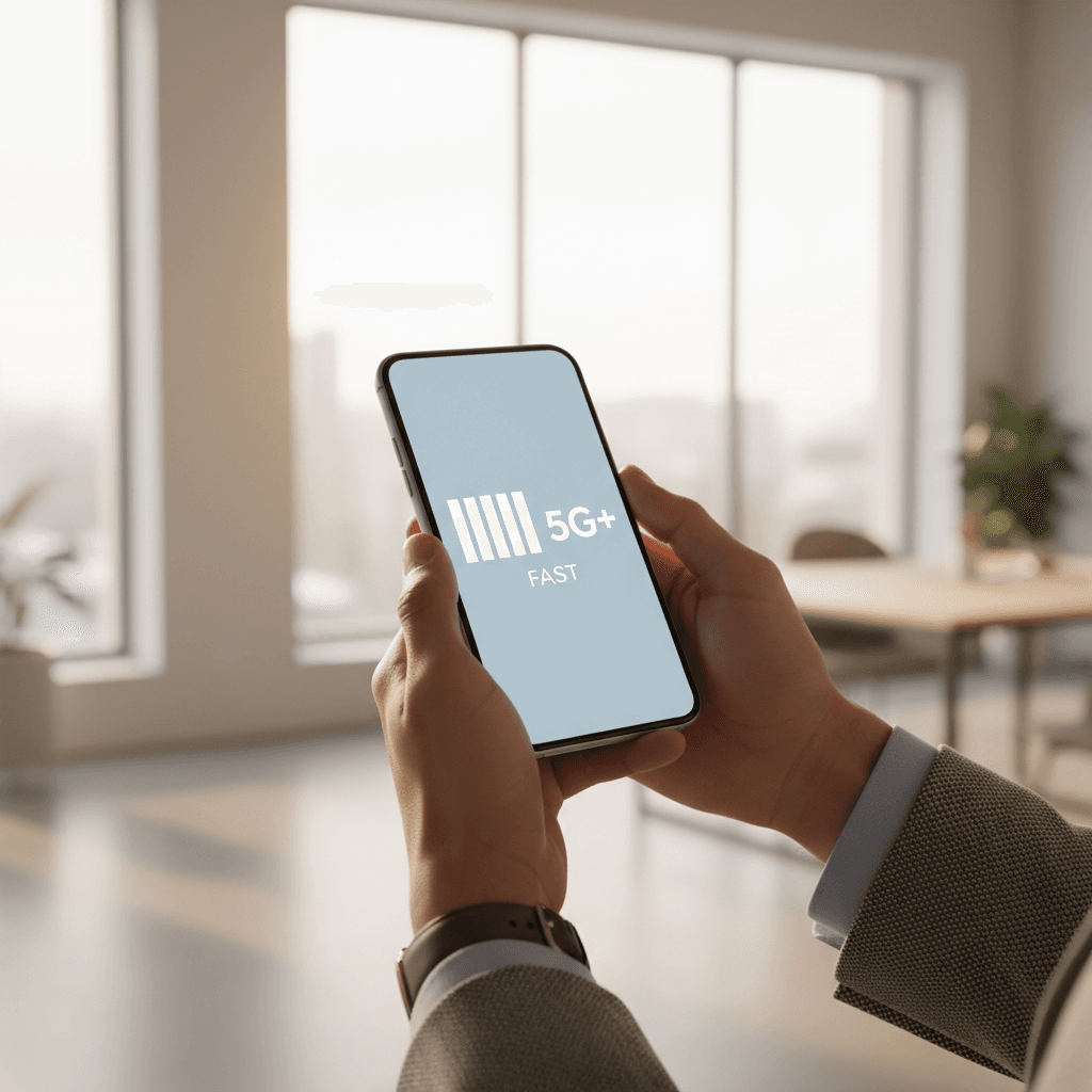 Customer reviewing mobile phone deal on smartphone